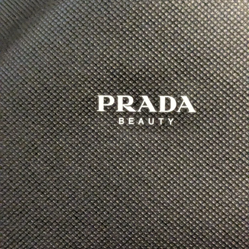 New Prada Beauty Pouch With Dust Bag Cosmetic Bag Pink Black Triangle Zipper Bag - Picture 6 of 11